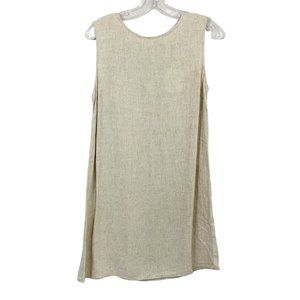 Altar'd State NEW Oatmeal Linen Blend Shift Dress Button Back - Size Medium